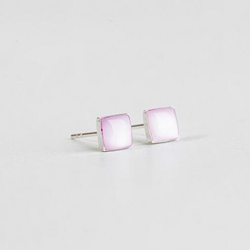 Sterling Silver Anti Allergy Square Earring on Luulla